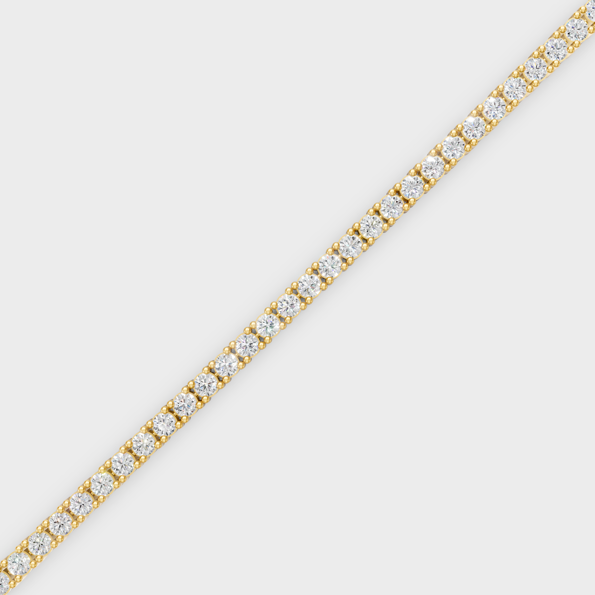 Elegant Round Diamond Tennis Bracelet Yellow Gold Jewelry