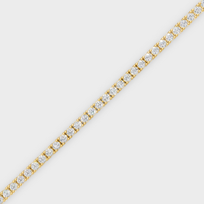 Elegant Round Diamond Tennis Bracelet Yellow Gold Jewelry