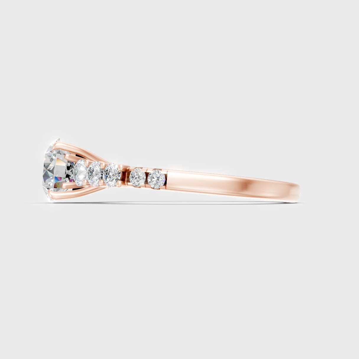 Modern 9K Rose Gold Twist Engagement Ring With Brilliant Sustainable Lab-Grown Diamonds