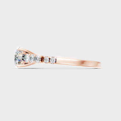 Modern 9K Rose Gold Twist Engagement Ring With Brilliant Sustainable Lab-Grown Diamonds