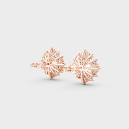 Blush Rose Gold Round And Marquise Lab Diamond Studs For Sophisticated Sustainable Luxury