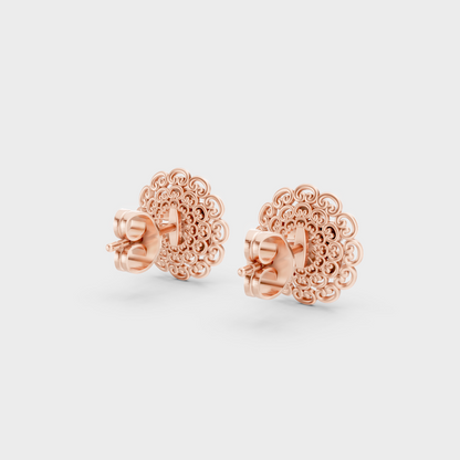  Blush Rose Gold Round Lab Diamond Studs For Sophisticated Sustainable Luxury