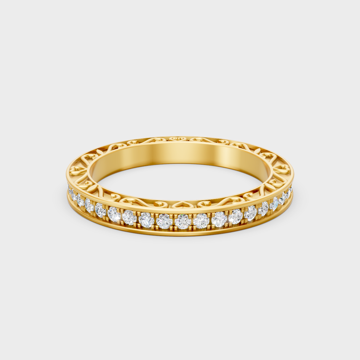 Hallmarked Yellow Gold Diamond Ring With Lab-Grown Center
