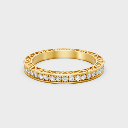 Hallmarked Yellow Gold Diamond Ring With Lab-Grown Center