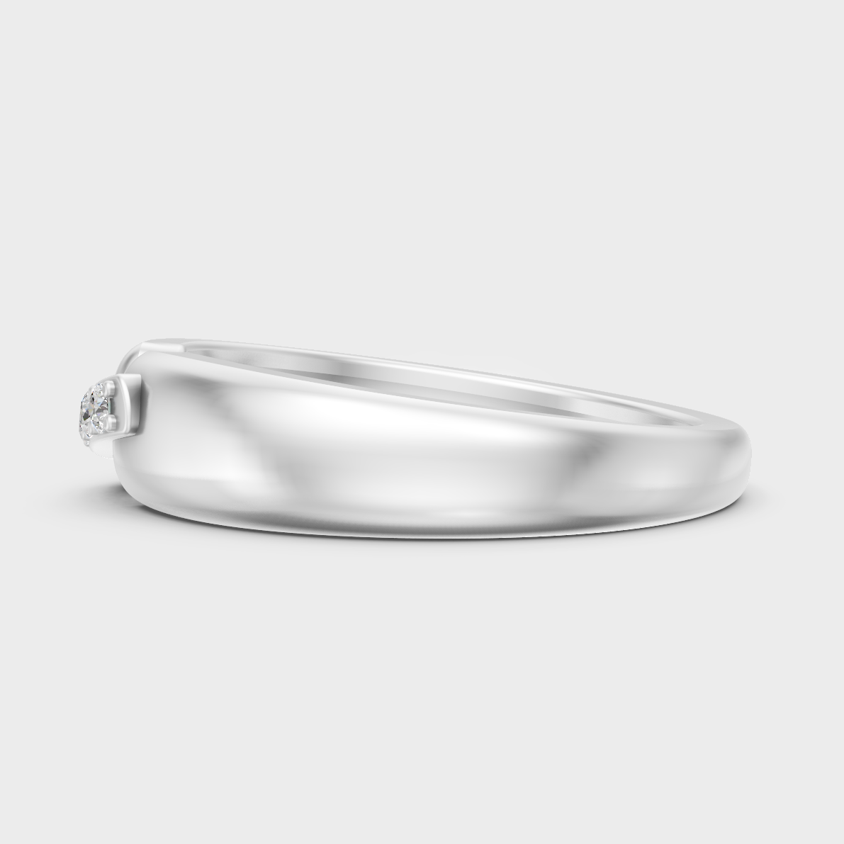 High-Polish 950 Platinum Men’s Round Lab Diamond Ring For Refined Brilliance