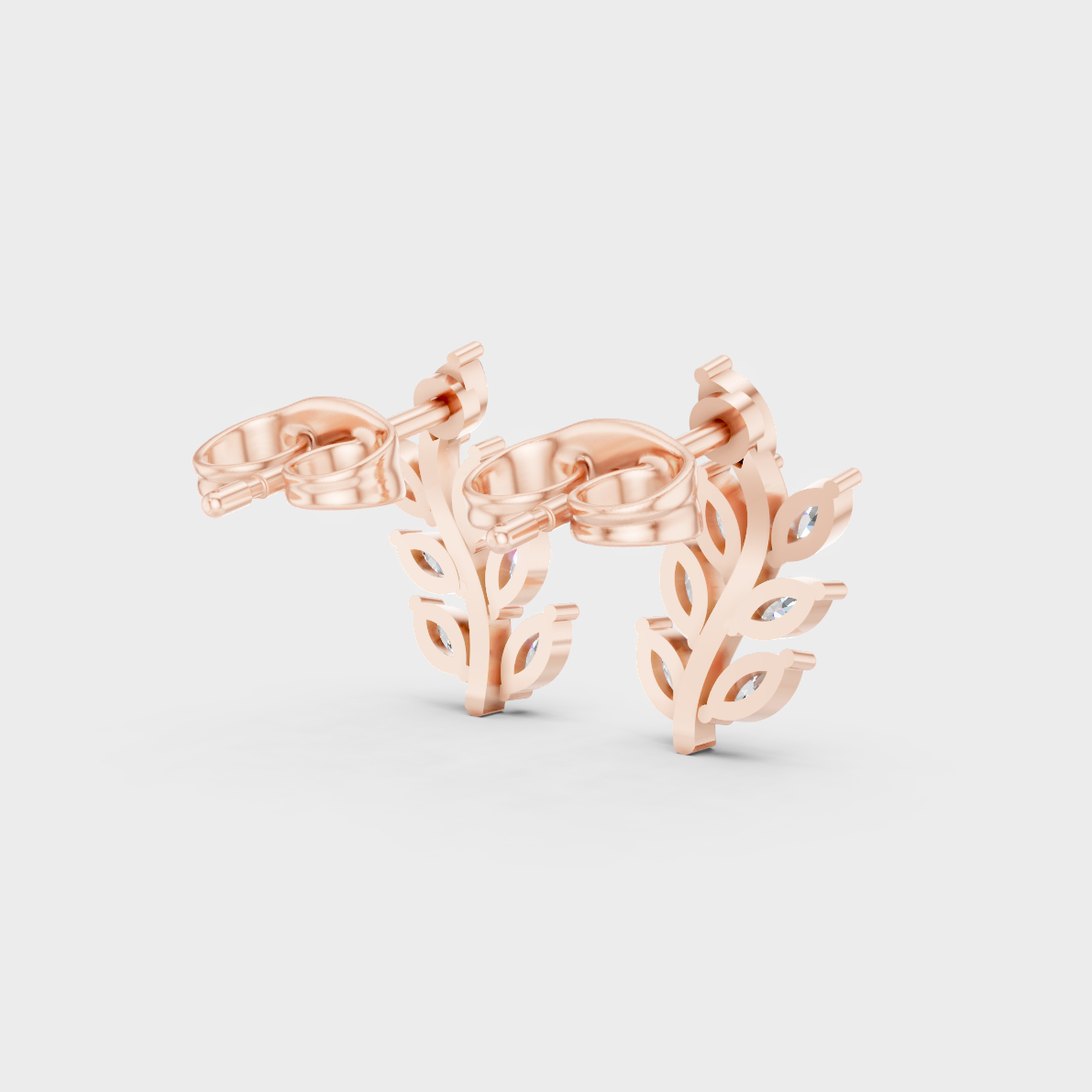 Blush Rose Gold Marquise Lab Diamond Studs For Sophisticated Sustainable Luxury