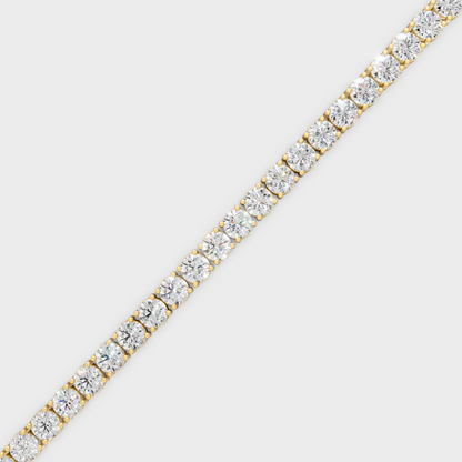 Luxury Round Diamond Tennis Bracelet Yellow Gold Jewelry