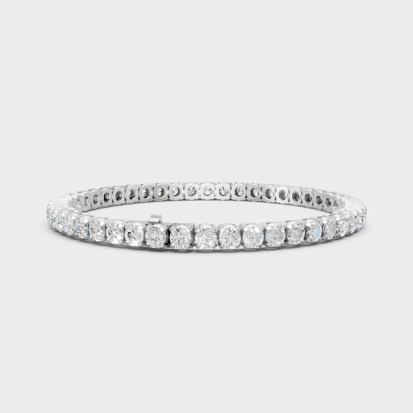 7 Carat Round Cut Lab Grown Diamond Tennis Bracelet in