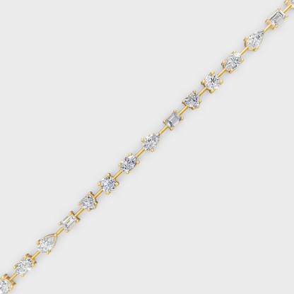 3.99 Ct Multi-Shape Diamond Tennis Bracelet in