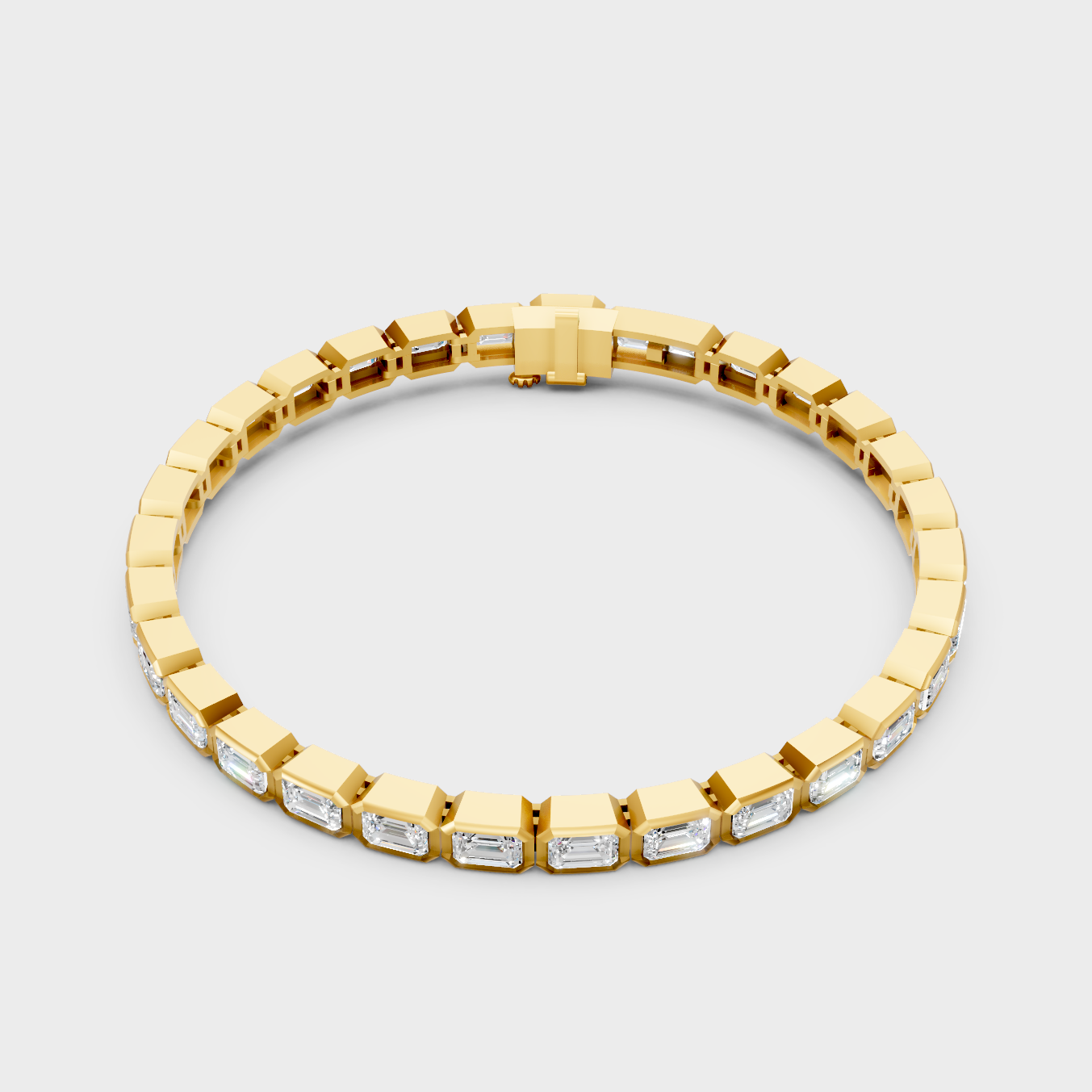 9.30 Ct Emerald Cut Lab-Grown Diamond Tennis Bracelet in