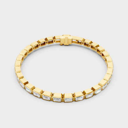 9.30 Ct Emerald Cut Lab-Grown Diamond Tennis Bracelet in