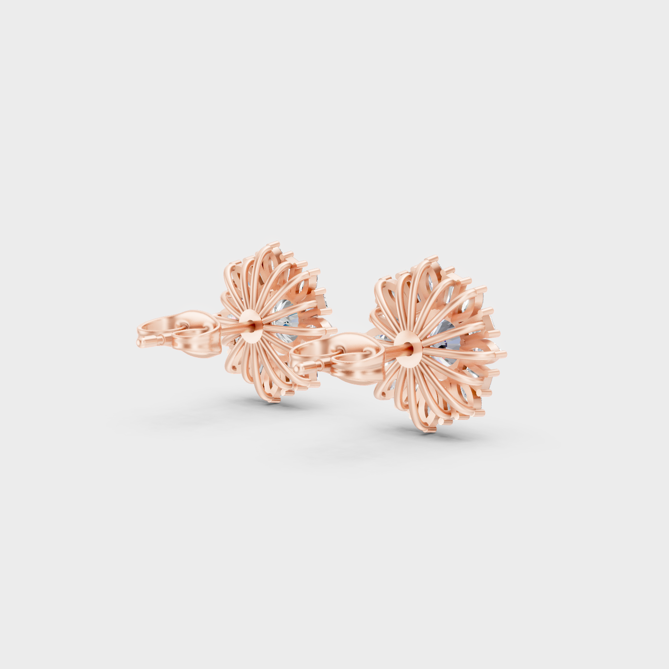  Blush Rose Gold Multi-Shape Lab Diamond Studs For Sophisticated Sustainable Luxury
