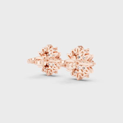 Blush Rose Gold Round Lab Diamond Studs For Sophisticated Sustainable Luxury