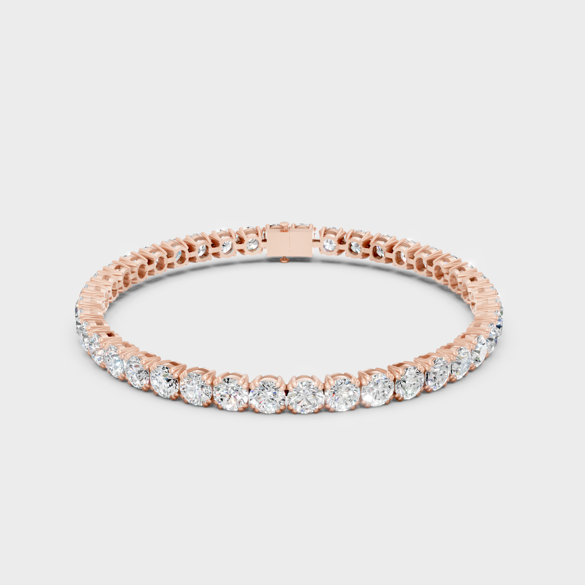 Hallmark Gold Round Lab Diamond Bracelet Rose Gold