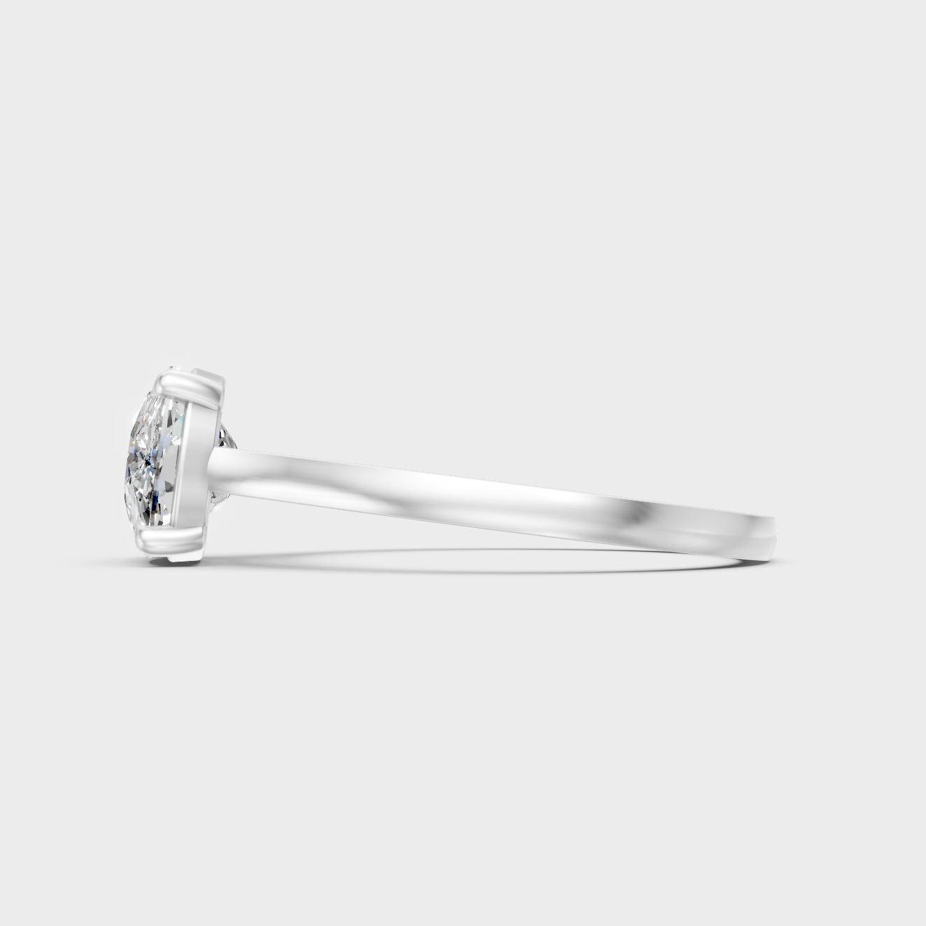 9K White Gold Minimalist Lab-Grown Cushion Diamond Ring For Everyday Luxury