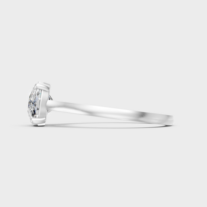 9K White Gold Minimalist Lab-Grown Cushion Diamond Ring For Everyday Luxury