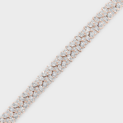 Luxury Multi Shape Diamond Tennis Bracelet Rose Gold Jewelry