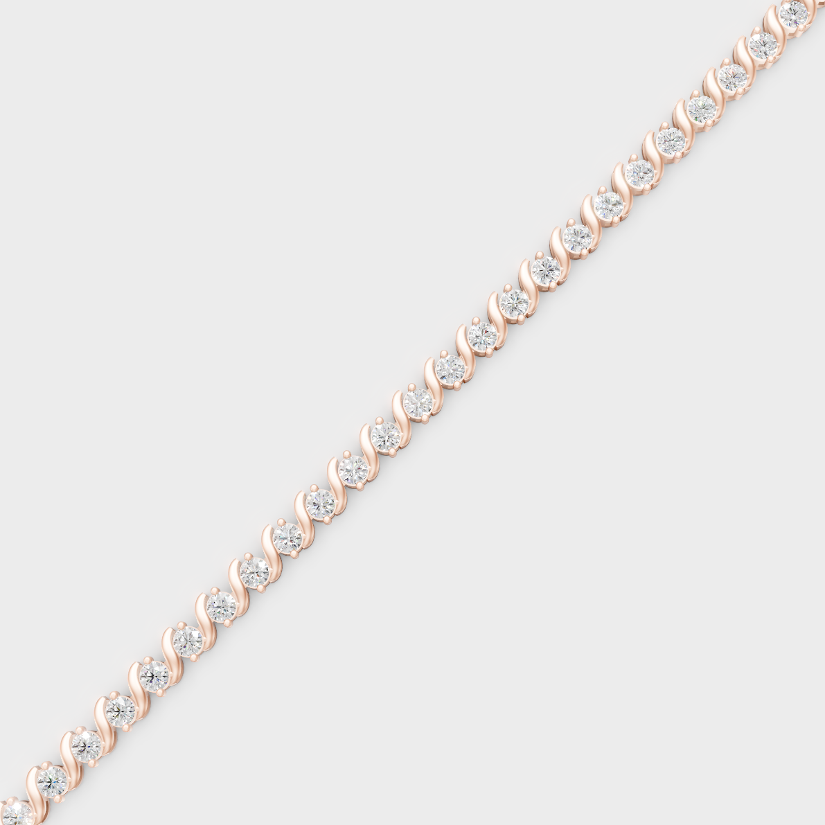 3.60 Ct Round Cut Certified Lab-Grown Diamond Tennis Bracelet Rose Gold