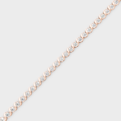 3.60 Ct Round Cut Certified Lab-Grown Diamond Tennis Bracelet Rose Gold