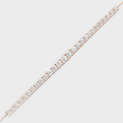 Luxury Round Diamond Chain Bracelet Rose Gold