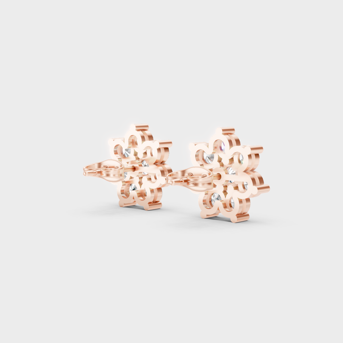  Blush Rose Gold Round Lab Diamond Studs For Sophisticated Sustainable Luxury