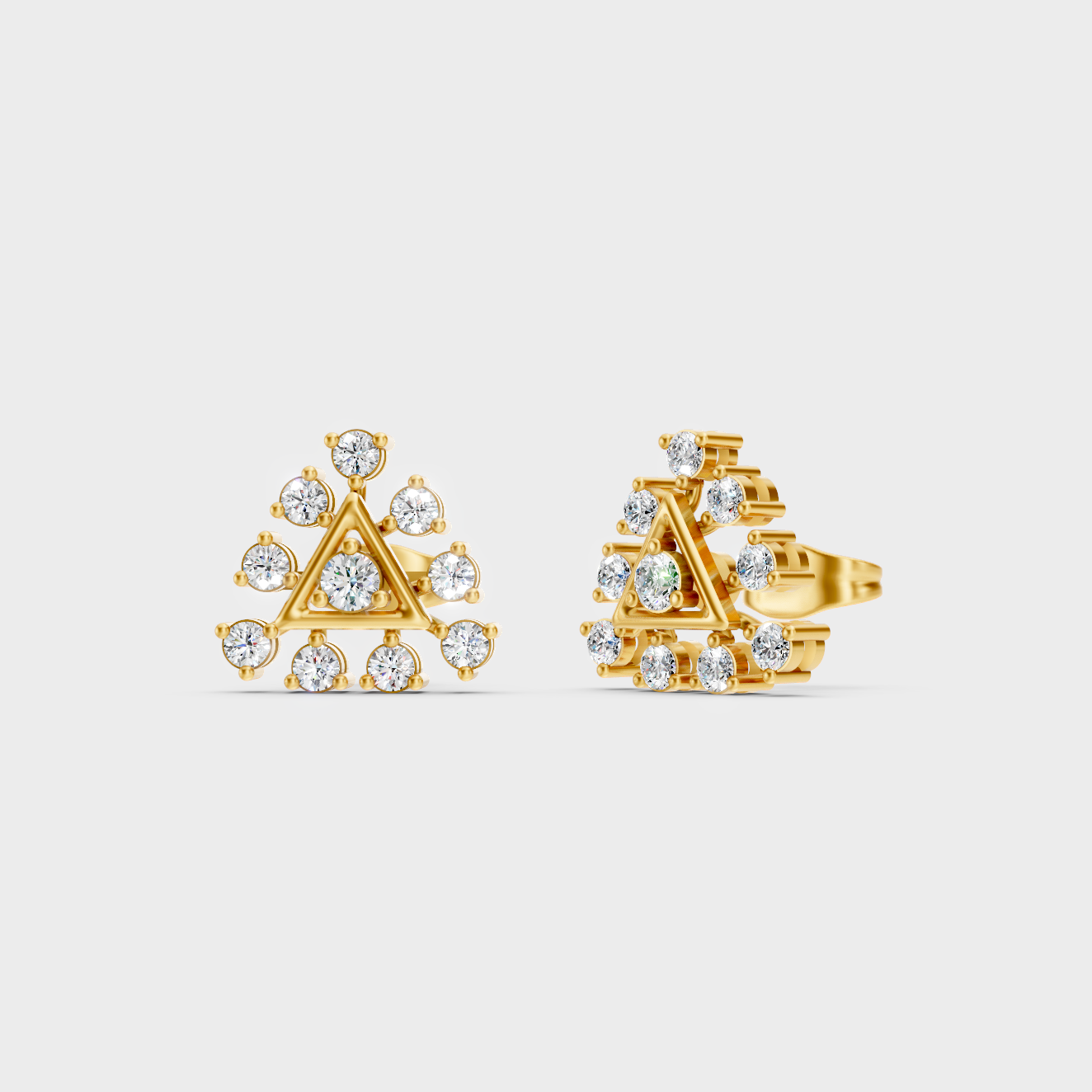 GLI Certified 0.76 Ct TW Round-Cut Lab-Grown Diamond Stud Earrings In 18K Yellow Gold