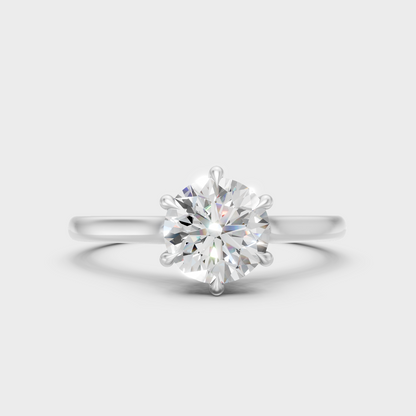 Igi Certified 1 To 5 Carat Round-Cut Lab-Grown Diamond Solitaire In 14K White Gold