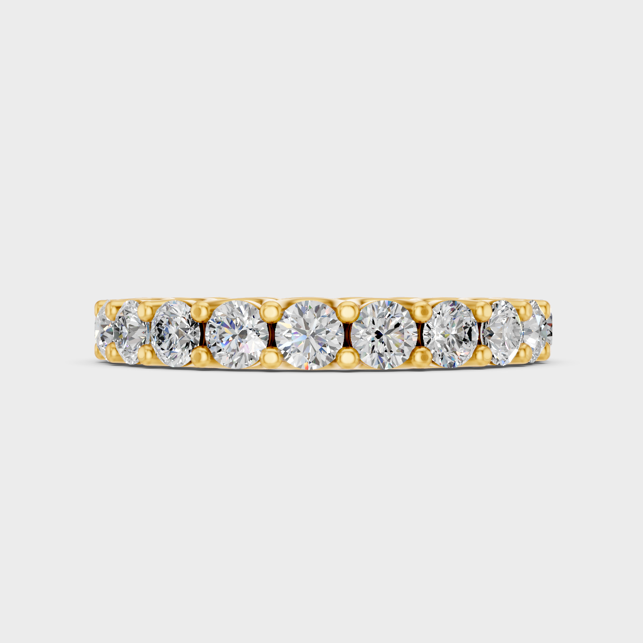 Elegant Round Diamond Eternity Ring In Yellow Gold