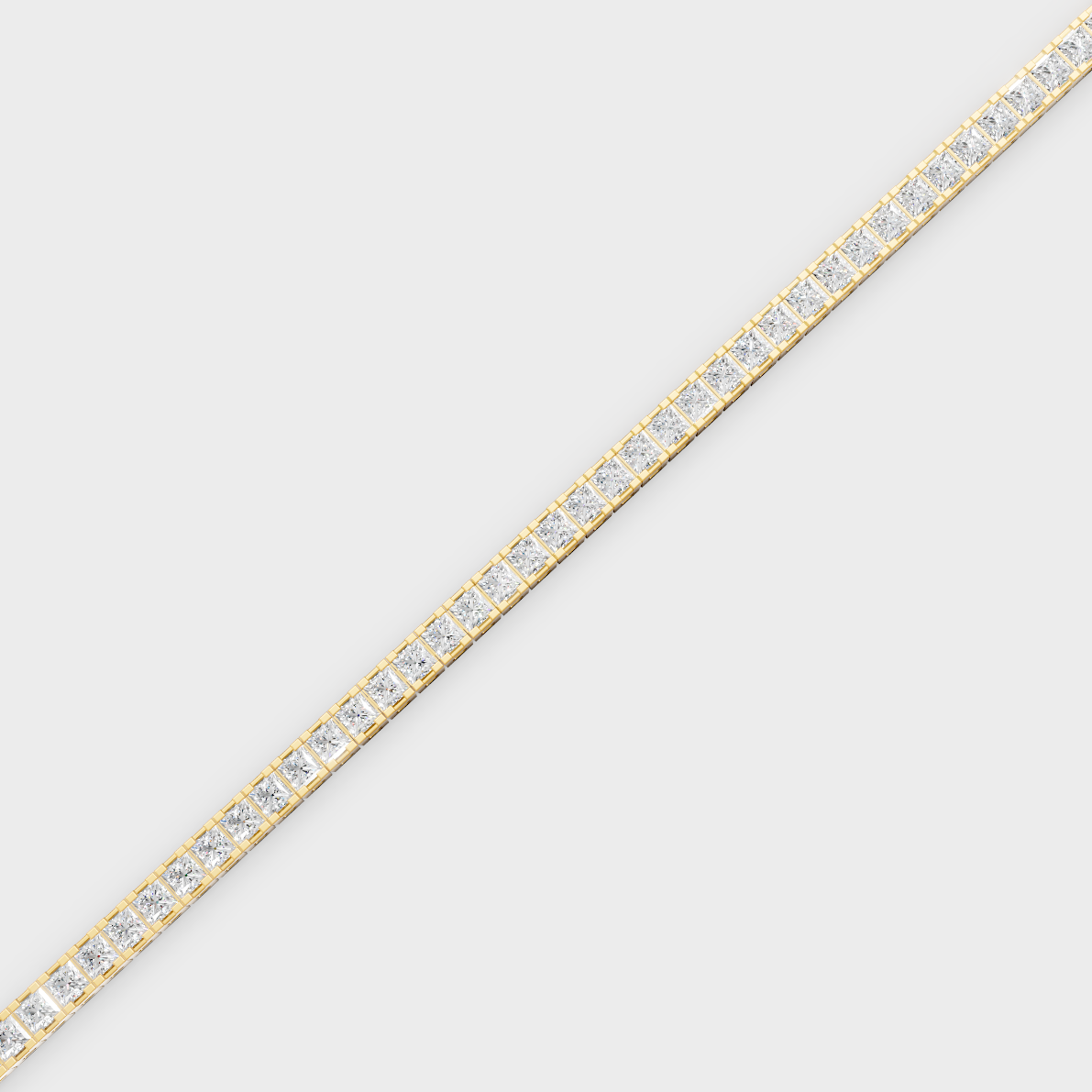 4.56 Ct Lab-Grown Princess Cut Diamond Tennis Bracelet in