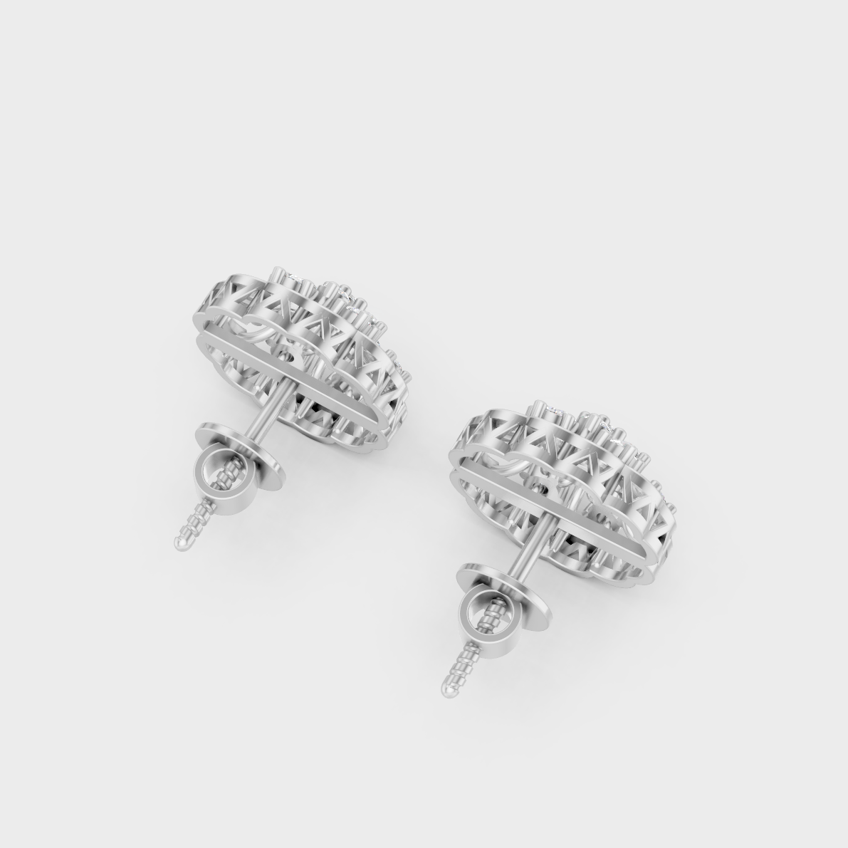 High-Polish 950 Platinum Round Lab Diamond Earrings For Refined Brilliance