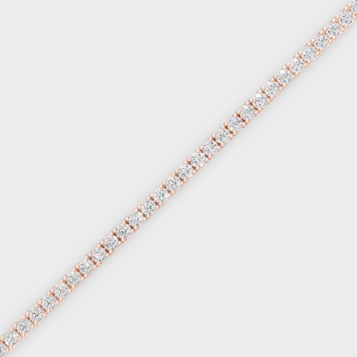 Elegant Round Diamond Tennis Bracelet Rose Gold Jewelry
