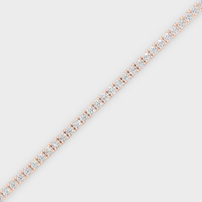 Elegant Round Diamond Tennis Bracelet Rose Gold Jewelry