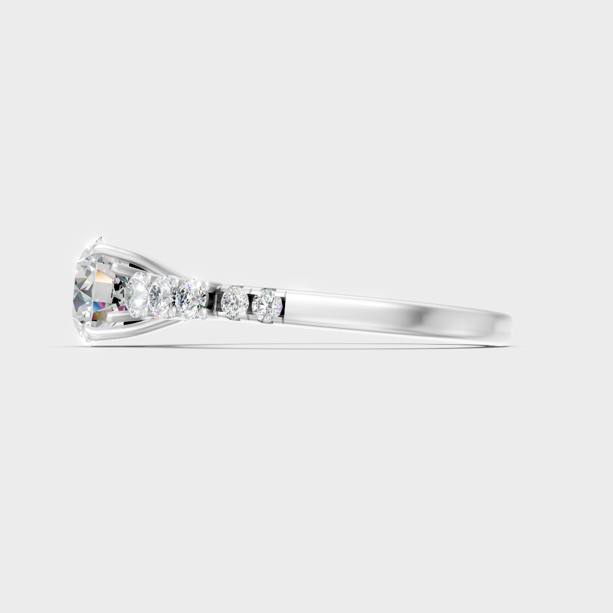 White Gold Round-Cut Lab Diamond Halo Ring With Elegant Twisted Band Design