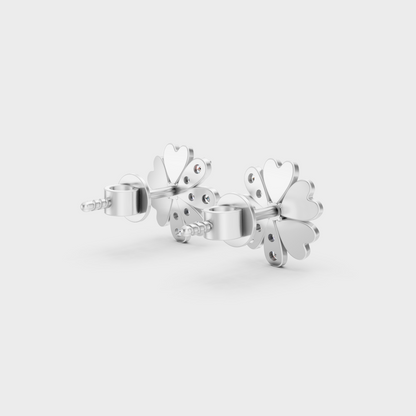 Hallmarked 14K White Gold Stud Earrings With 0.34 Carat Total Weight Lab Diamonds