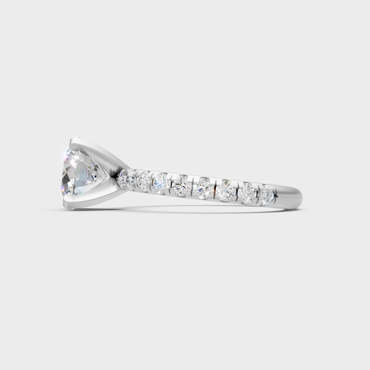  High-Polish 950 Platinum Round Lab Diamond Ring For Maximum Shine