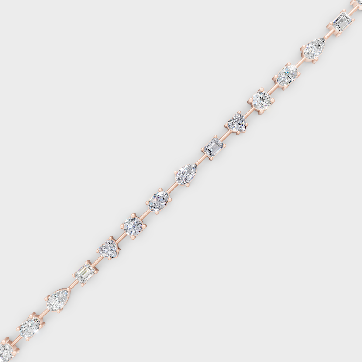 3.99 Ct Multi-Shape Diamond Tennis Bracelet in