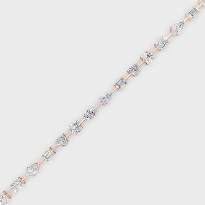 3.99 Ct Multi-Shape Diamond Tennis Bracelet in