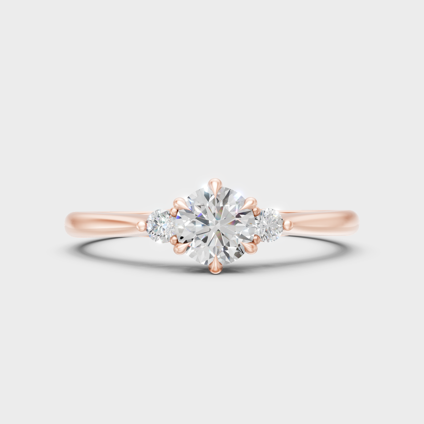 Romantic 18K Rose Gold Engagement Ring With A 0.76 Carat Round Lab Diamond