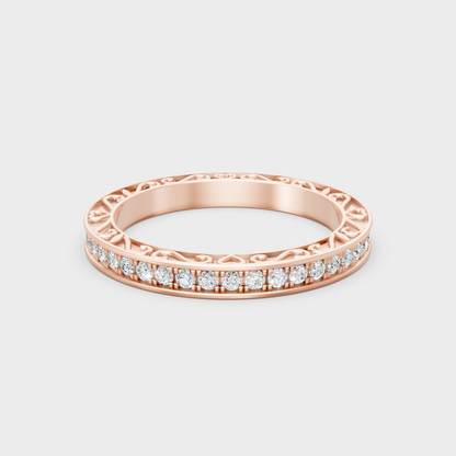 Blush Rose Gold Ring With Hallmarked Round Lab-Grown Diamond Detail