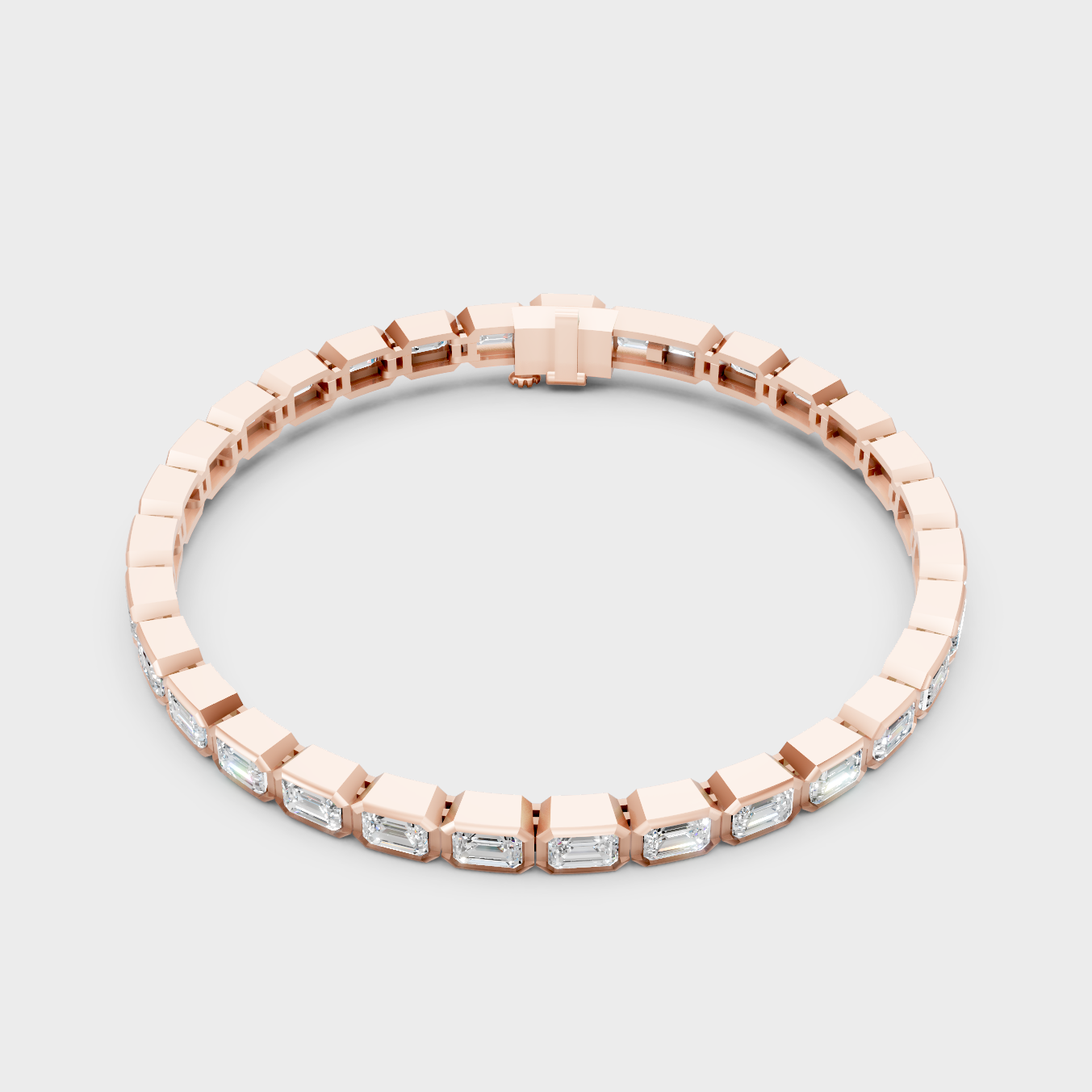 9.30 Ct Emerald Cut Lab-Grown Diamond Tennis Bracelet in