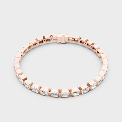 9.30 Ct Emerald Cut Lab-Grown Diamond Tennis Bracelet in