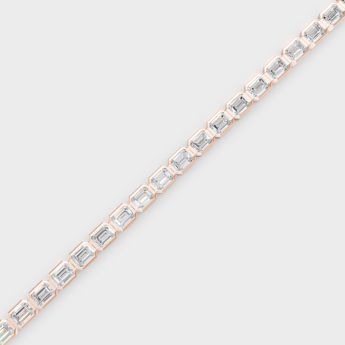 9.30 Ct Emerald Cut Lab-Grown Diamond Tennis Bracelet in