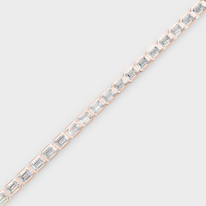 9.30 Ct Emerald Cut Lab-Grown Diamond Tennis Bracelet in