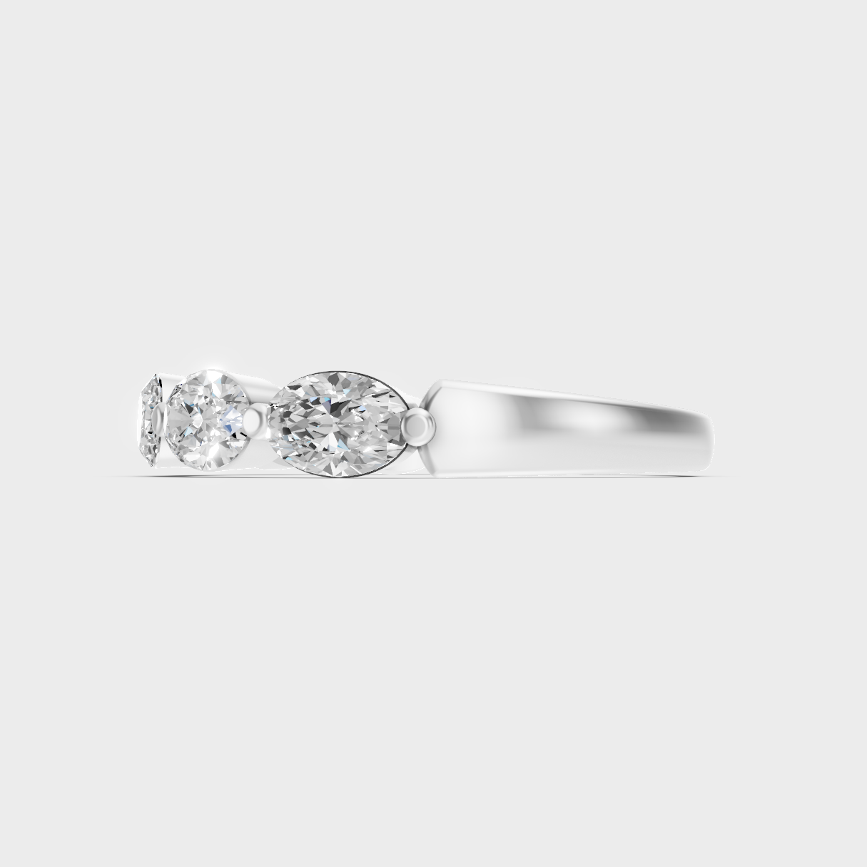  White Gold Oval Lab-Grown Diamond Ring With Hallmark Gold Quality