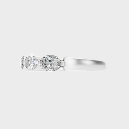  White Gold Oval Lab-Grown Diamond Ring With Hallmark Gold Quality