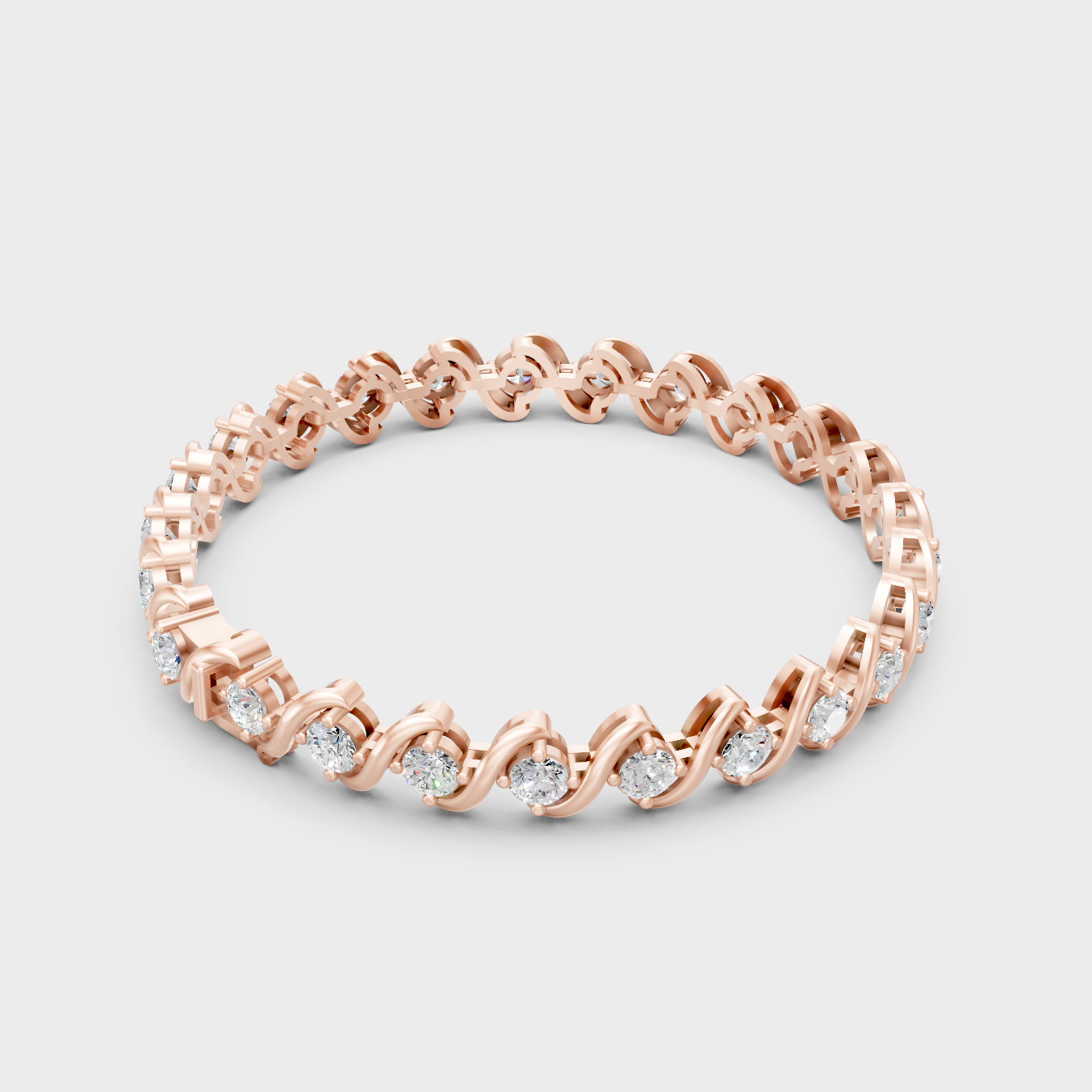 Hallmark Gold Round Lab-Grown Diamond Bracelet Rose Gold