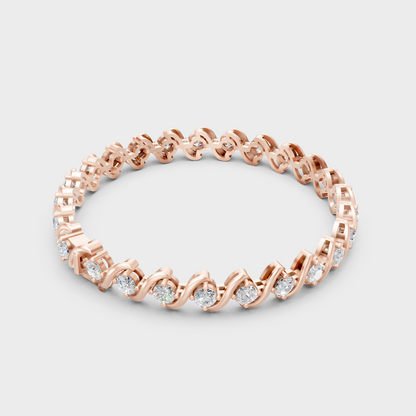Hallmark Gold Round Lab-Grown Diamond Bracelet Rose Gold