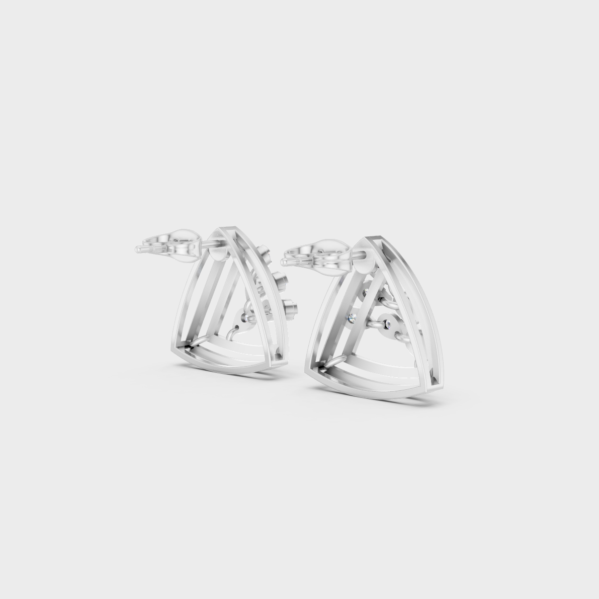 Hallmarked 14K White Gold Stud Earrings With 0.36 Carat Total Weight Lab Diamonds