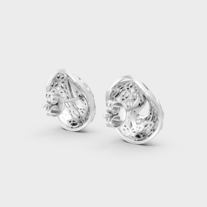 Platinum lab-grown diamond stud earrings, small round cut, certified fine jewelry.