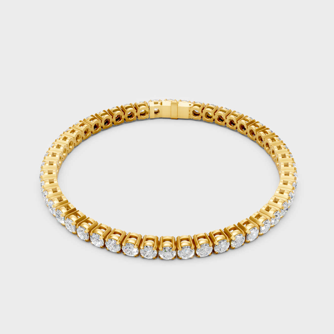 7 Carat Round Cut Lab Grown Diamond Tennis Bracelet in